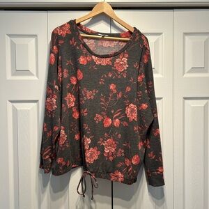 Reitmans Red Floral Sweatshirt